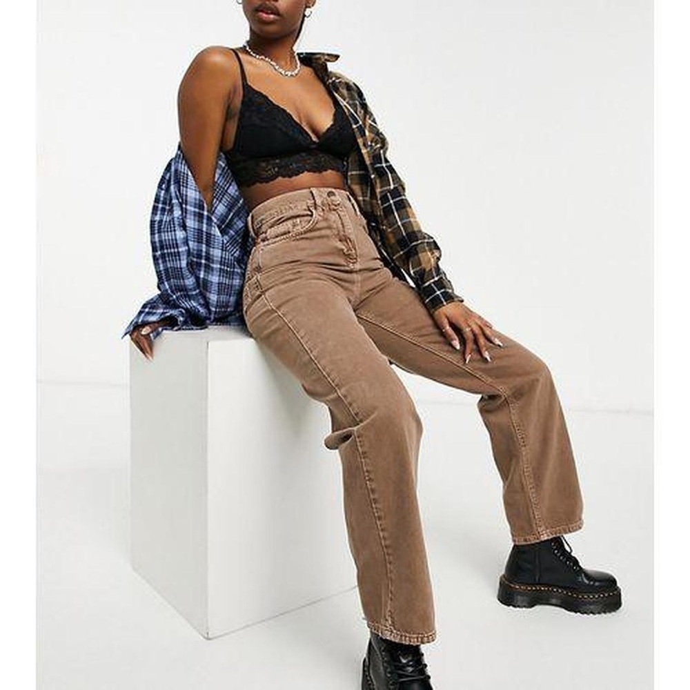 Reclaimed Vintage Inspired 90's dad jean in brown - Size 30